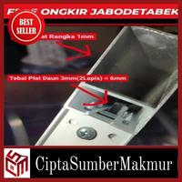 Gambar pintu kamar mandi aluminium acp full panel minimalis (full set) best produk - HITAM 70x200cm, BUKA KIRI dari Deola Official undefined 5 Tokopedia