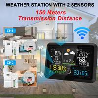 Gambar Stasiun Cuaca Digital Dengan 2 Sensor Va Hd Cuaca ecast Tekanan Atmosfer Termometer Fase Bulan Higrometer dari Latenal99 Store undefined 3 Tokopedia