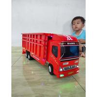 Gambar [NEW] MINIATUR MOBIL TRUK TRONTON KAYU MOBILAN TRUCK OLENG MAINAN ANAK LAKI P70CM PAKAI LAMPU - Merah dari Mulia Indonesia Markett undefined 3 Tokopedia