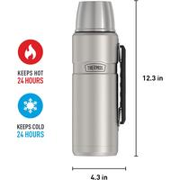 Gambar THERMOS Stainless King Vacuum-Insulated Beverage Bottle, 40 Ounce, Matte Stainless Steel dari The Global Corner undefined 2 Tokopedia