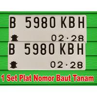 Gambar Pelat Nomer Motor Doubel Plat - Custom ( Baut Tanam ) Kuat & Tebal - 1Set Hitam dari VARIASI 66 STORE undefined 3 Tokopedia