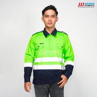 Gambar Juragan Wearfacts - Wearpack Safety Lengan Panjang Warna Hijau Stabilo kombinasi Navy - S dari Juragan Wearfacts Store undefined 2 Tokopedia