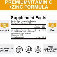 Gambar Kirkland Vitamin C 1000Mg With Zinc 20Mg Capsules For Supports Cellular Energy Production And Collagen Formation, Immune System Support Untuk Mendukung Produksi Energi Seluler Dan Pembentukan Kolagen, Dukungan Sistem Kekebalan Tubuh 120Pcs dari Zulmaoktavia undefined 2 Tokopedia