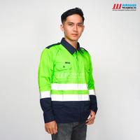 Gambar Juragan Wearfacts - Wearpack Safety Lengan Panjang Warna Hijau Stabilo kombinasi Navy - S dari Juragan Wearfacts Store undefined 4 Tokopedia