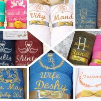 Gambar mw 70x135 Handuk couple bordir nama gift box kado wedding pernikahan - bordir 2 baris, hardbox buku dari altazil sov undefined 5 Tokopedia