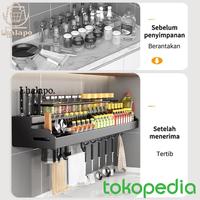 Gambar Lhalapo - Rak Bumbu Gantung Rak Dapur Gantung Rak Rempah Pengatur Bumbu Dapur Pengatur Peralatan Makan yang Dipasang di Dinding - 40cm dari LHALAPO undefined 4 Tokopedia