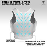 Gambar Pelindung Dada Karate Wanita Hook Body Protector Karate Pelindung Badan Dada Karate Ladiest Chest Body Vest - CPKFH-01-WHITE, XS dari Knuckles Fight Store undefined 4 Tokopedia