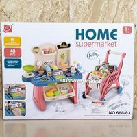 Gambar [DISKON] MAINAN HOME SUPERMARKET KITCHEN SET TROLLEY 49PCS dari Adinda Market id undefined 2 Tokopedia
