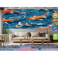 Gambar TERBARU Wallpaper & Wallstiker Custom 3D Tema Ikan Koi | Ikan Hias | Ruang Tamu | Hiasan Ruang Tamu MURAH - D, STIKER GLOSSY dari Shanumstore25 undefined 1 Tokopedia