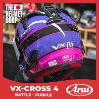Gambar ARAI VX4 BATTLE PURPLE FULL FACE CROSS TRAIL ORIGINAL PREMIUM HELMET dari THC Helmets undefined 4 Tokopedia