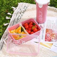 Gambar Lunch Box Tempat Kotak Bekal Plastik Makan Siang + Botol Set Anak Sekolah - CHR - Pink dari Ciptawarna2000 Home Living undefined 3 Tokopedia