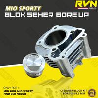 Gambar BLOK SEHER BORING PAKET BORE UP MIO MIO SOUL 58.5 58 54 MM ORIGINAL RVN THAILAND FREE PAKEN GASKET dari kenanga st undefined 2 Tokopedia