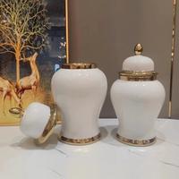 Gambar Guci Vas Bunga Putih Mauren Keramik Besar dengan Tutup Elegan dan Modern Cocok untuk Ruang Tamu Kamar Tidur atau Ruang Kerja - S dari GlamourHome undefined 4 Tokopedia