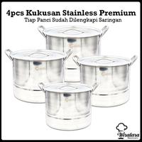 Gambar Calypso 4pcs Panci Set Kukusan Stainless + Saringan | Steamer Dandang Kukus Nasi Stenlis | Pengukus - 26cm dari Wiratara Housewares undefined 1 Tokopedia