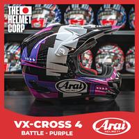 Gambar ARAI VX4 BATTLE PURPLE FULL FACE CROSS TRAIL ORIGINAL PREMIUM HELMET dari THC Helmets undefined 1 Tokopedia