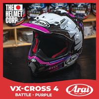 Gambar ARAI VX4 BATTLE PURPLE FULL FACE CROSS TRAIL ORIGINAL PREMIUM HELMET dari THC Helmets undefined 2 Tokopedia
