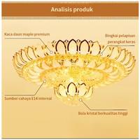Gambar Lampu gantung Plafon Kristal besar bentuk daun teratai modern mewah dekorasi ruang tamu dari HOME LAMP DECOR undefined 5 Tokopedia