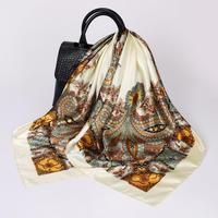 Gambar Syal Sutra Simulasi Wanita Scarf Persegi / Hijab Segi Empat Dekoratif - Cream dari Abeeing undefined 4 Tokopedia