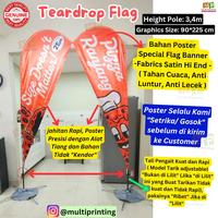 Gambar Flag Banner (Tinggi Tiang 3 meter ) + Flying Banner (Beach Flag / Bendera Pantai) + Poster Spesial Satin Hi End - Poster 2 sisi dari Multi Printing Group undefined 4 Tokopedia