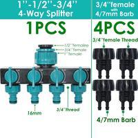 Gambar Sale KESLA 1/2'' 3/4'' 1'' Water Tap Splitter 4-Way Outlet Garden 4/7mm 8/11mm Watering Hose Adaptor Shut Off On Valve for Greenhouse dari New Orbit undefined 3 Tokopedia