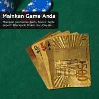 Gambar Kartu Remi Poker Gold Foil Waterproof - G-2101 - Golden dari Bhemo store undefined 2 Tokopedia