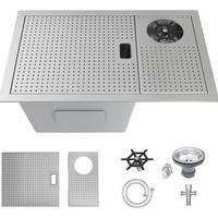 Gambar Murah Brushed Stainless Steel Bar Sink With Glass Rinser Single Bowl Kitchen Sink DropIn Or Undermount 23L X 15W X 9D dari Spacy Mart undefined 1 Tokopedia