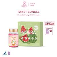 Gambar Noera Paket Collagen Drink & Glow Me Skin | Improved Formula - [Free Exfoliating Foot Mask] New Best Quality Asli 100% Original - Peach + Glow me dari Domain Store* undefined 3 Tokopedia