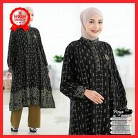 Gambar pisya setelan wanita muslim rayon viscose mix airflow motif etnik batik kombinasi polos one set baju celana hijab style best quality - Pisya #3 Maroon dari Balqish Official Store undefined 1 Tokopedia