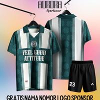 Gambar [Green Flower Edition] Jersey Futsal Custom Free Nama Nomor Murah Keren Terbaru / Kostum Sepak Bola Sablon / Baju kiper / Kaos Olahraga Pria Wanita Dewasa Anak anak / Jersi Putsal Vintage kerah Retro Cream / Jersy volly / Basket / Komunitas Printing dari bugar badan ku undefined 1 Tokopedia