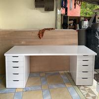 Gambar Meja Minimalis - Meja Laci - Meja Kantor/Gaming - Custom - Putih, 160x60x70 dari Nexora Karya undefined 2 Tokopedia