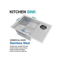 Gambar Murah Brushed Stainless Steel Bar Sink With Glass Rinser Single Bowl Kitchen Sink DropIn Or Undermount 23L X 15W X 9D dari Spacy Mart undefined 2 Tokopedia