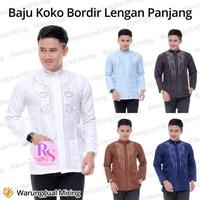 Gambar Baju Koko Lengan Panjang Bordir Klasik Kemeja Formal Kantong Dobby Kokoh Tangan Adem Dewasa Pria Laki Busana Atasan Muslim Lebaran Kurta Qurta Takwa Taqwa Tebal Murah Polos Warna Soft Putih Biru Hijau Coklat Cowok Cowo XL XXL Jumbo Hitam Jodoh Sarung Peci - Bordir Putih, M dari Rubi Shoestore undefined 1 Tokopedia