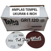 Gambar TOHO AMPLAS BULAT 4 INCH GRIT 60 / 80 / 100 / 120 / MATA GERINDA AMPLAS TEMPEL PEREKAT 4" TOHO - GRIT P60 dari TNT JAYA TEKNIK undefined 4 Tokopedia