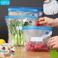 Gambar 10Pcs Kantong Plastik Vacuum Emboss Penyimpanan Makanan Anti Bocor Ziplock BPA Free Reusable - 26 x 28cm dari Treze Store undefined 1 Tokopedia
