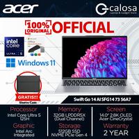 Gambar Acer Swift Go 14 AI SFG14 73 56A7 58BQ Ultra 5 125H RAM 32GB SSD 512GB 14″ 2.8K OLED Windows 11 Home OHS 2021 SFG14-73-56A7 SFG14-73-58BQ - Silver dari Calosastore undefined 1 Tokopedia