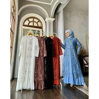Gambar Realpict Purnama Dressbr - Gamis Mewah - Dress Kondangan - Baju Seragam Pesta Pernikahan - Gamis Pesta Brukat - Gamis Outer Premium - - Gamis Brukat Modern - Dres Outer Lepas Termurah Ready Terbaik - Maroon, M dari Canizares undefined 3 Tokopedia