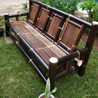 Gambar New KURSI BAMBU PANJANG SANDARAN 4 LINCAK BAMBU HITAM KURSI TERAS dari RzmProduction undefined 2 Tokopedia