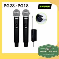 Gambar SHURE PG18 PG28 Wireless Microphone UHF Dual Handheld Microphone Wireless Microphone ​Adapter Kit Portable Floating - PG18 dari gatotokoco undefined 1 Tokopedia