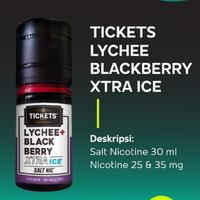 Gambar EJM Tickets Lychee Blackberry Xtra Ice Salt Nic 30mL - Liquid Tickets Xtra Ice - SALT 25MG 30ML dari VapersMarketIDN undefined 1 Tokopedia