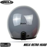 Gambar Buruan - Helm Bogo Retro Hijab Desa Kaca Pilot SNI Motorcycle Grey Glossy BERKUALITAS - Grey Glossy, M dari marga&#39;jaya undefined 4 Tokopedia