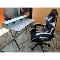Gambar Kursi gaming kursi live streaming non footrest kursi game murah - Putih dari JKT Funiture undefined 3 Tokopedia