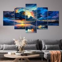 Gambar AINUN.....WALLDECOR HIASAN DINDING PAJANGAN RUANG TAMU MOTIF PEMANDANGAN 1SET 5PICIS/HIASAN DINGDING DEKORASI RUMAH POSTER KAYU MDF - L01, 1SET 5PICS dari CARD STUR undefined 3 Tokopedia