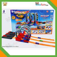 Gambar Track Racing Cars McQueen Mainan Anak Mobil Balap Seluncuran 3 Jalur Launcher Lintasan Hotwheels - 1 Jalur 3 Loop dari Cecemu Store undefined 4 Tokopedia