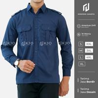 Gambar PDL Baju Kemeja Seragam Kerja Pakaian Dinas Lapangan Navy Bordir. - Navy, XXL dari Konveksi Jakarta Official undefined 1 Tokopedia