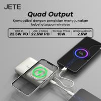 Gambar 【Sertifikat CCC】JETE A15 Powerbank Wireless Magnetic Magsafe 10000mAh 22.5W Fast Charging Built in Kabel Type C Power Bank Android iPhone - Silver dari Doran Gadget Official undefined 4 Tokopedia