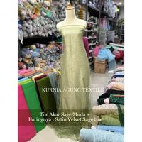 Gambar Kain Tile Akar Mutiara Gliter Brukat Warna SAGE GREEN Per Meter dan Per 0.5m bahan gamis kebaya mewah - Sage GreenTua dari Toko Kain Kurnia Agung undefined 1 Tokopedia