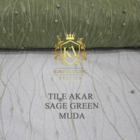 Gambar Kain Tile Akar Mutiara Gliter Brukat Warna SAGE GREEN Per Meter dan Per 0.5m bahan gamis kebaya mewah - Sage GreenTua dari Toko Kain Kurnia Agung undefined 5 Tokopedia