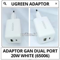 Gambar UGREEN Charger Adapter iPhone Dual Port GaN Series USB C + USB A 20W 65006 Fast Charging dari ORILINE.ID undefined 3 Tokopedia