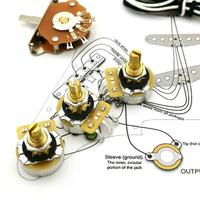 Gambar Guitar Potentiometer CTS 500K Copper shaft Wiring Kit for-Strat CDE 225P .047 400V Orange Drop Cap +Welding line drawing dari Regnlyn undefined 5 Tokopedia