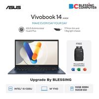 Gambar ASUS Vivobook 14 A1404VA VIPS551M Core i5 1335U 8GB 512GB / i5 1335U 16GB 512GB W11 OHS Microsoft 365 QUIET BLUE - 16GB Upgrade dari Blessing Computer Bali undefined 1 Tokopedia